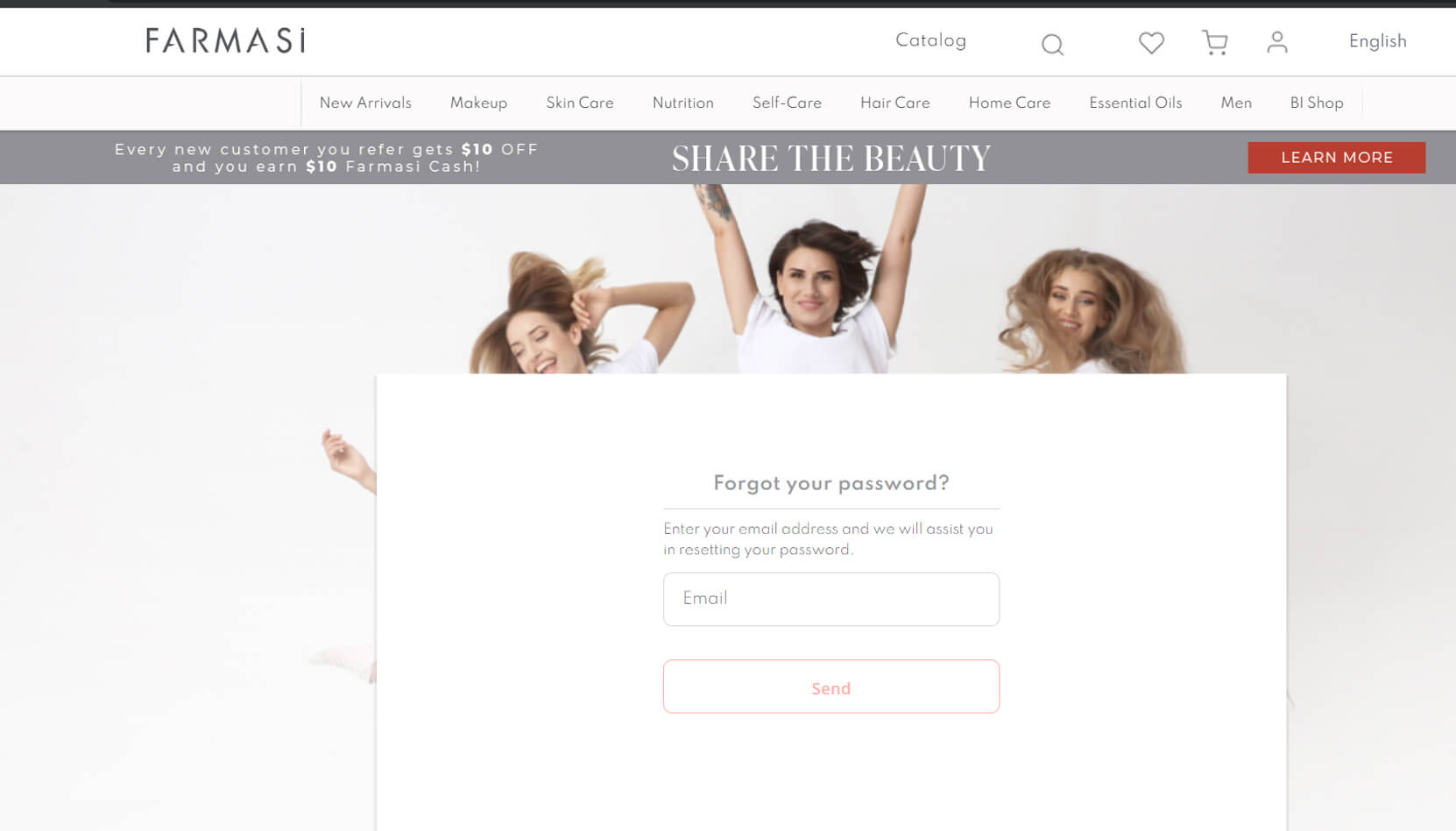 Reset Farmasi Account Password