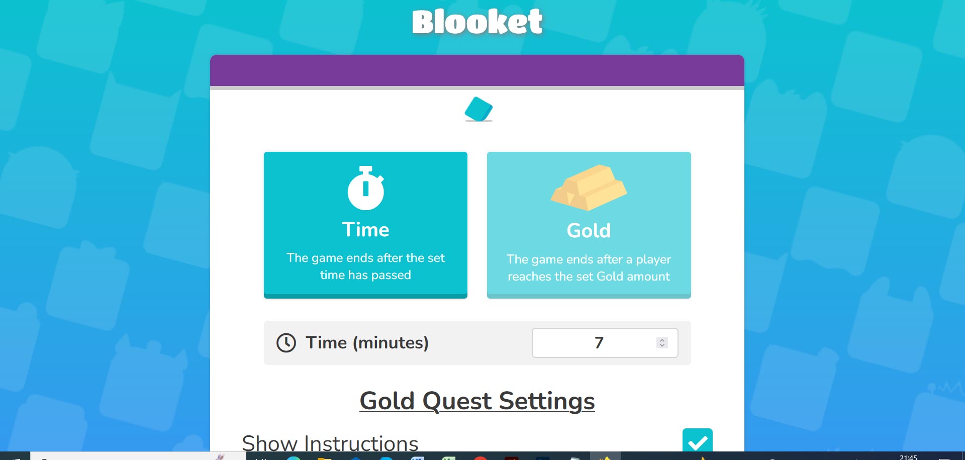 Select Blooket Game Time