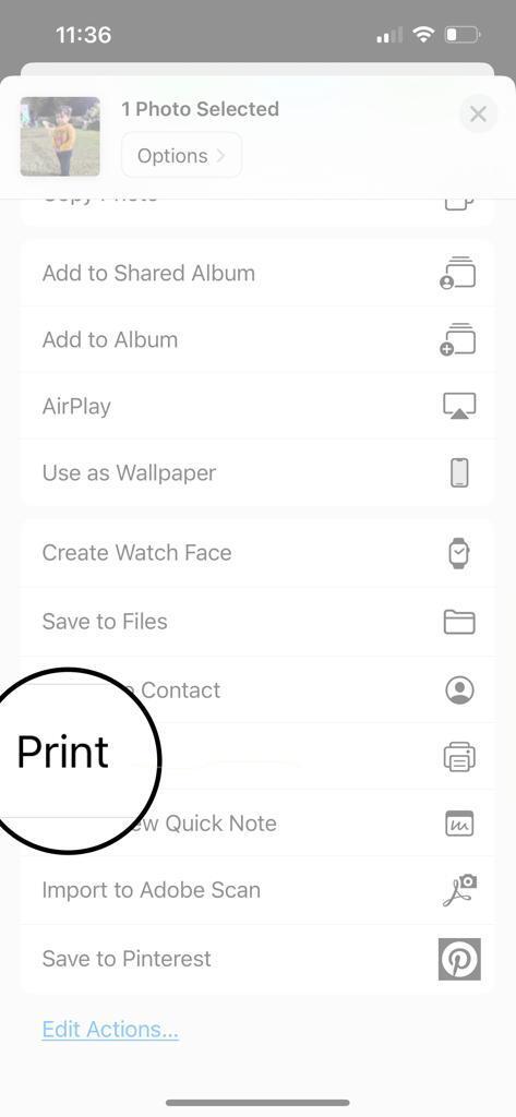 Select Print Option